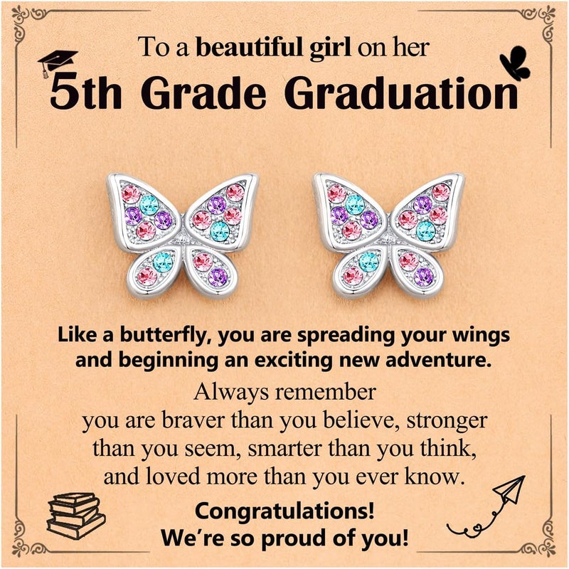 UPROMI Hypoallergenic Butterfly Earrings for Daughter/Granddaughter/Niece, Valentines Christmas Birthday Gifts for Girls - Image 1
